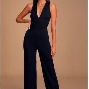 Black Criss Cross Back Jumpsuit